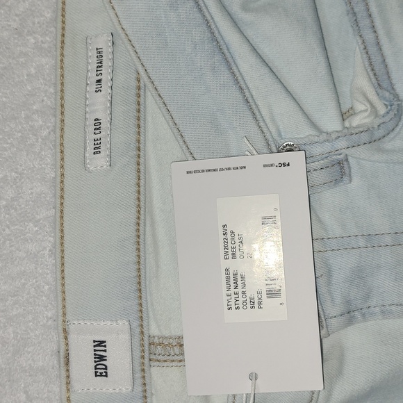 Edwin Bree Crop Slim Straight Jeans Size 28 - Picture 8 of 9